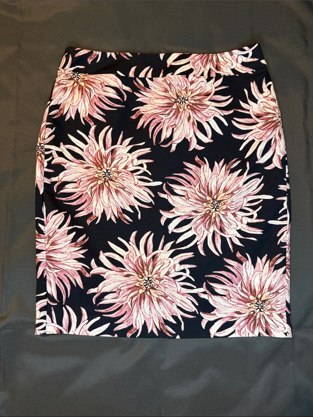 Ann Taylor Factory Black Pencil Skirt with Pink Floral Print